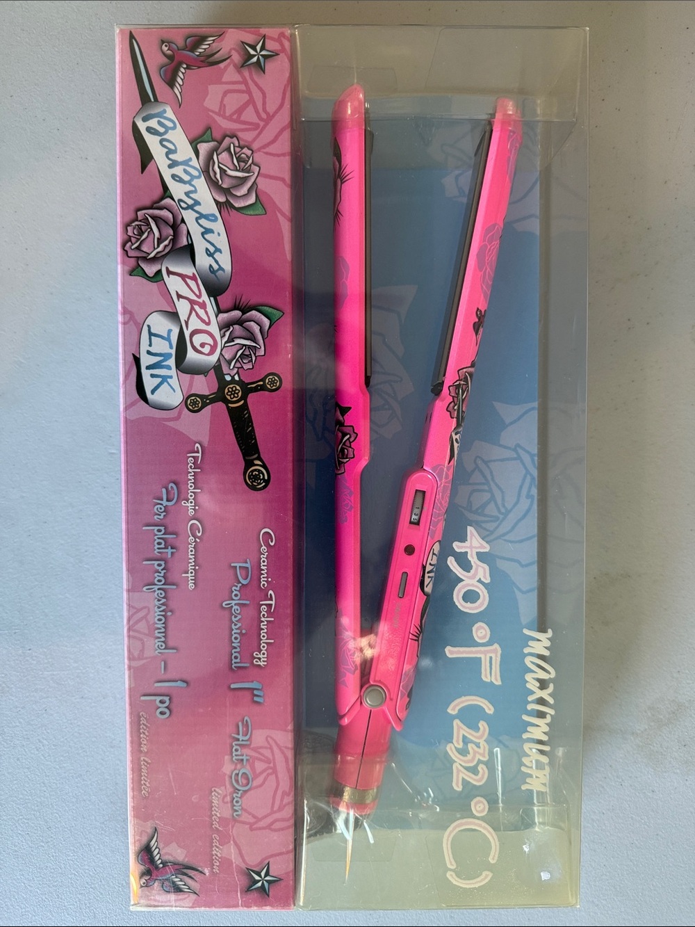 BaByliss Pink Floral Ceramic Flat Iron